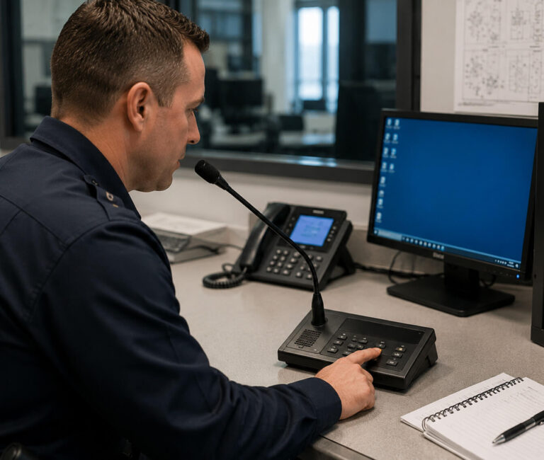 Man using paging system in southern ontario